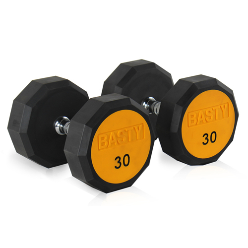 DP-04菱角彩色多规格固定包胶哑铃黄色软件大全批发大图展示1